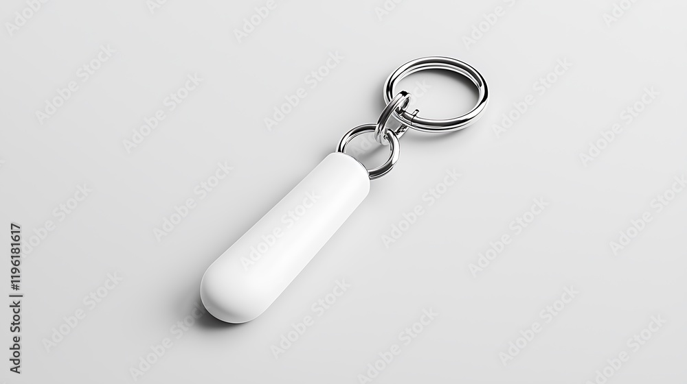 Blank White Keychain Mockup Blank White Keychain Mockup