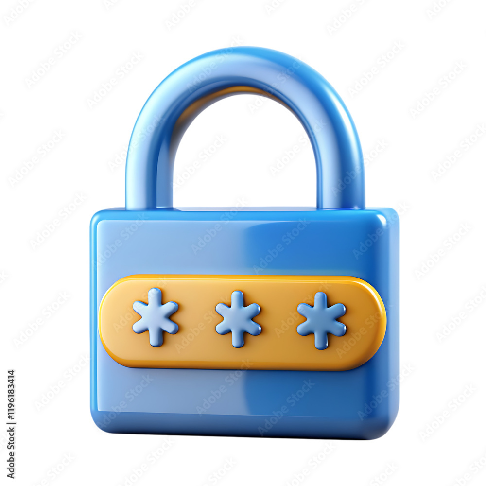 Password 3d render icon design Password 3d render icon design