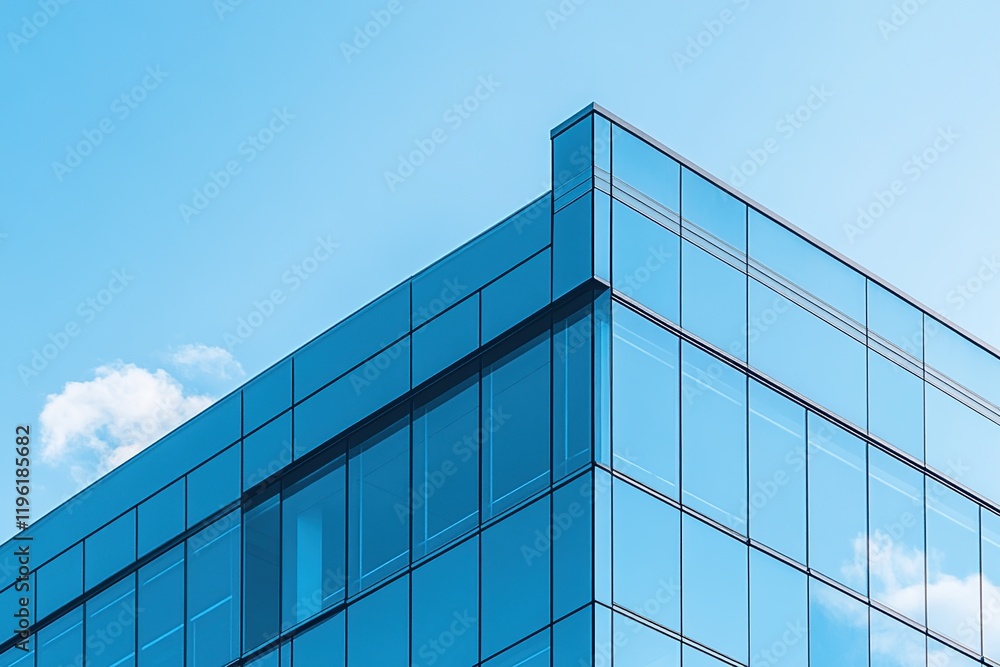 Modern Glass Building Reflecting Sky: Architectural Design and Urban Structures Modern Glass Building Reflecting Sky: Architectural Design and Urban Structures