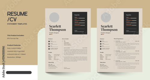 Minimalist CV Resume Design Template