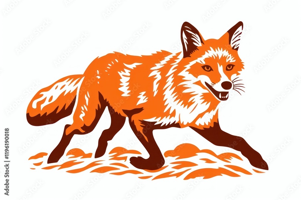 Obraz premium Running fox animal mammal carnivora.