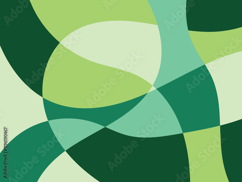 Abstract multicolored organic mosaic illustration design background. Nature colors theme: Green, pale olive, and aquamarine. Sustainability theme.