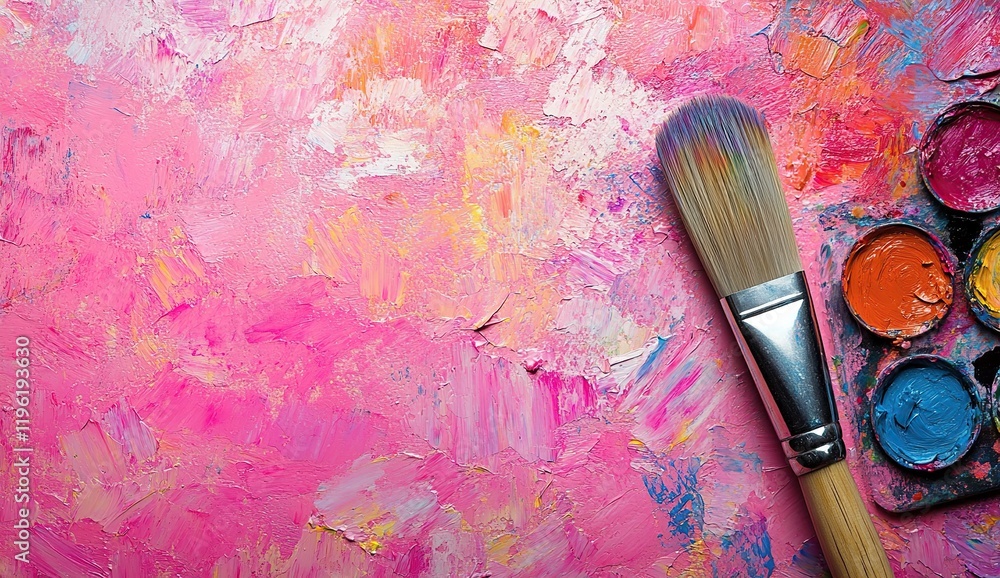 Fototapeta premium Vibrant Colors: Painting Techniques with Brush and Palette