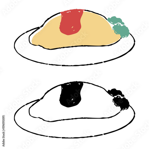 ペン風オムライス