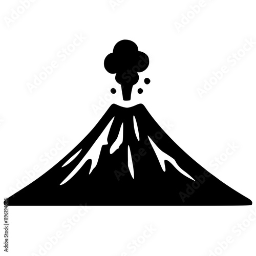 Silhouette of volcano eruption vector design
