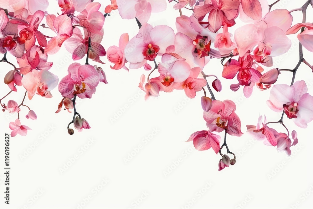 Naklejka premium Vibrant pink orchid flowers bloom