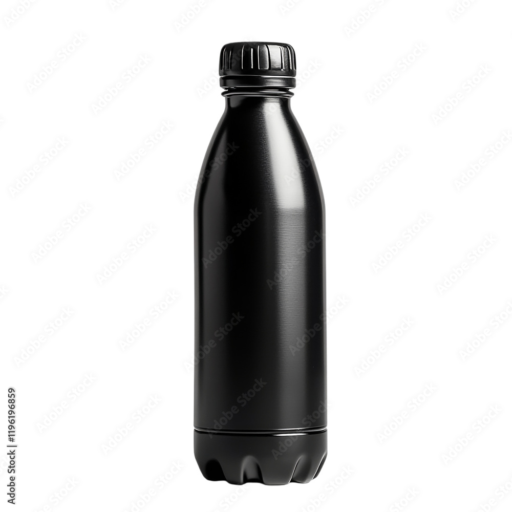 Sleek Black Insulated Water Bottle Mockup Sleek Black Insulated Water Bottle Mockup