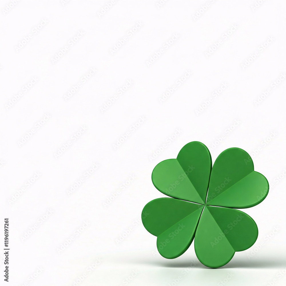 Green clover on white background. 3d render. St. Patrick's Day Green clover on white background. 3d render. St. Patrick's Day
