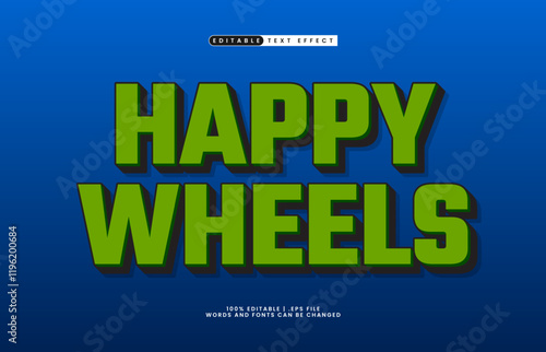 happy wheels editable text effect in 3d style