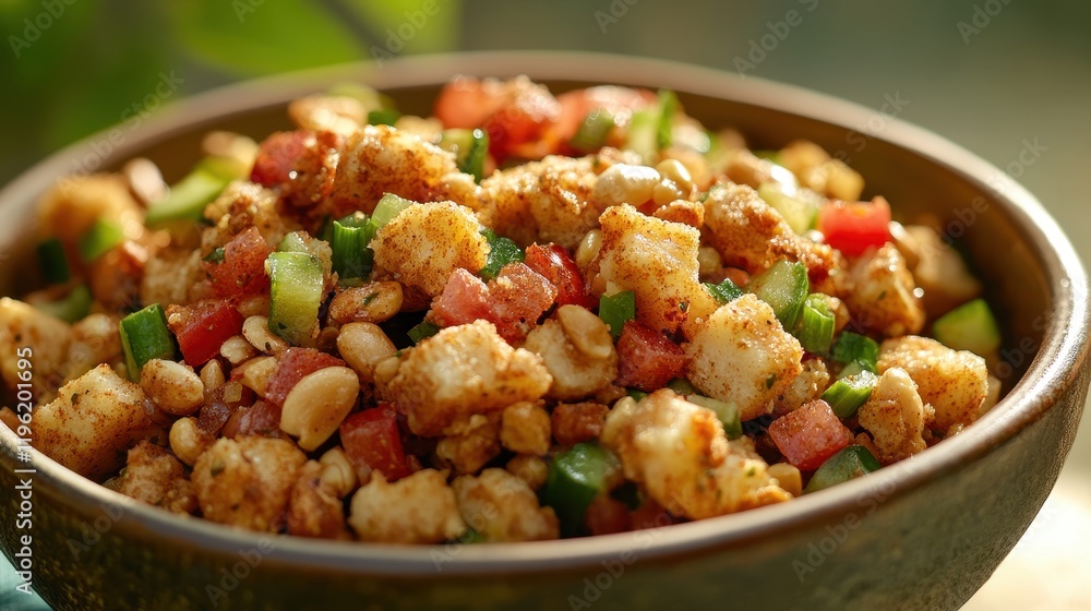 Fresh Encrusted Salad in Natural Outdoor Lighting Fresh Encrusted Salad in Natural Outdoor Lighting