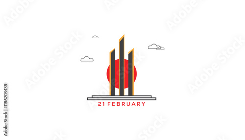 21 February international mother language day. Vector template Design for banner, greeting card, poster, prints, social media post ,flyer , T shirt with background.