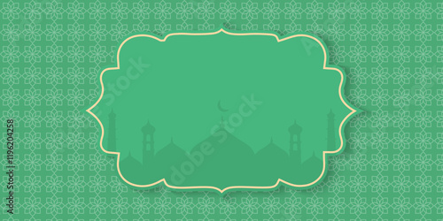 Collection of modern style Eid Al-Fitr Mubarak Ramadan Mubarak greeting cards with Windows and arches, Islamic Style Greeting Background  with Arabic Ornaments.