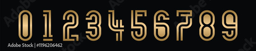 creative collection of number 1 to 10 logo designs. vector illustration with gold numbers and black background, abstract numbers