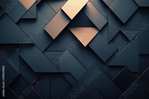 Geometric dark patterns with sharp angles, dark metallic textures, and gradients blending into a minimalistic and futuristic design. photo