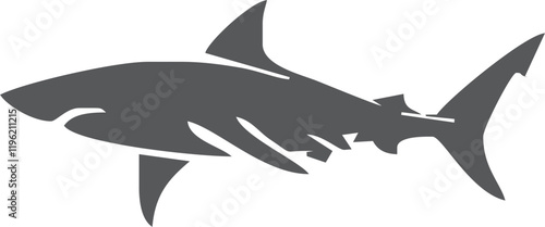 Shark silhouette flat illustration on isolated background