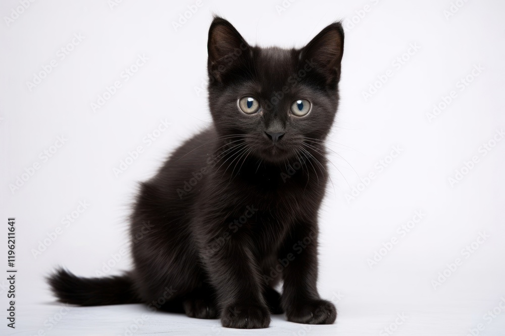 Obraz premium A baby black cat mammal animal kitten.