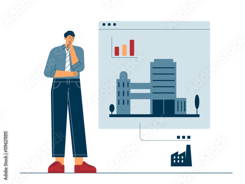 Planning industry. Industry illustration. Flat vector illustration