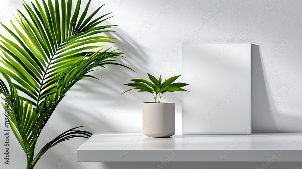 Minimalist Home Decor Mockup with Greenery Minimalist Home Decor Mockup with Greenery