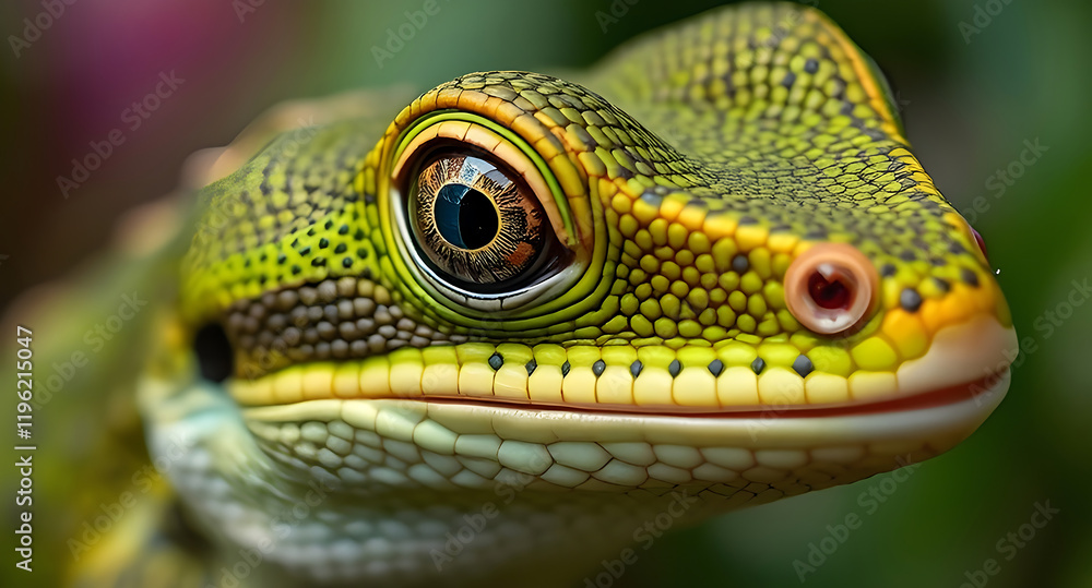 Fototapeta premium close up of a green lizard