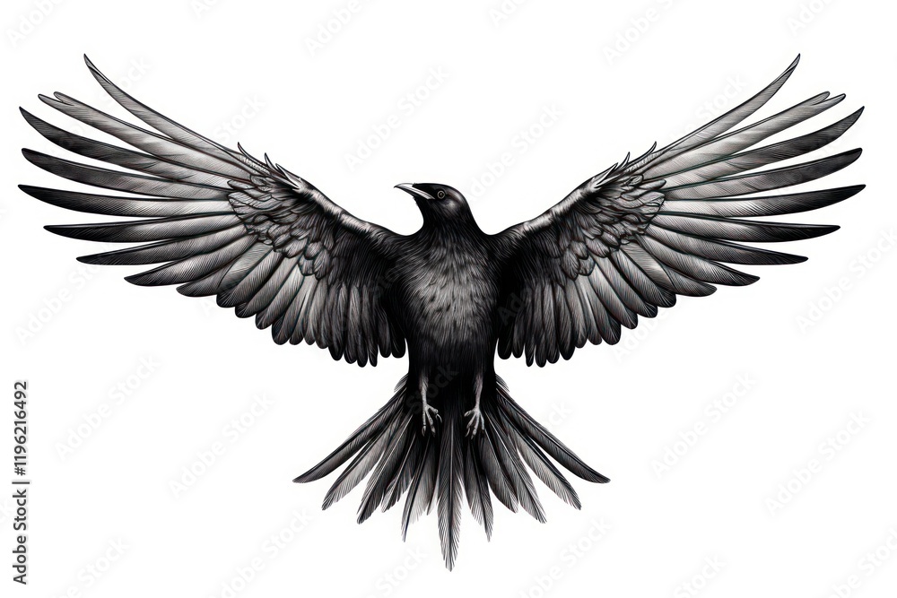 Naklejka premium Bird drawing animal flying.