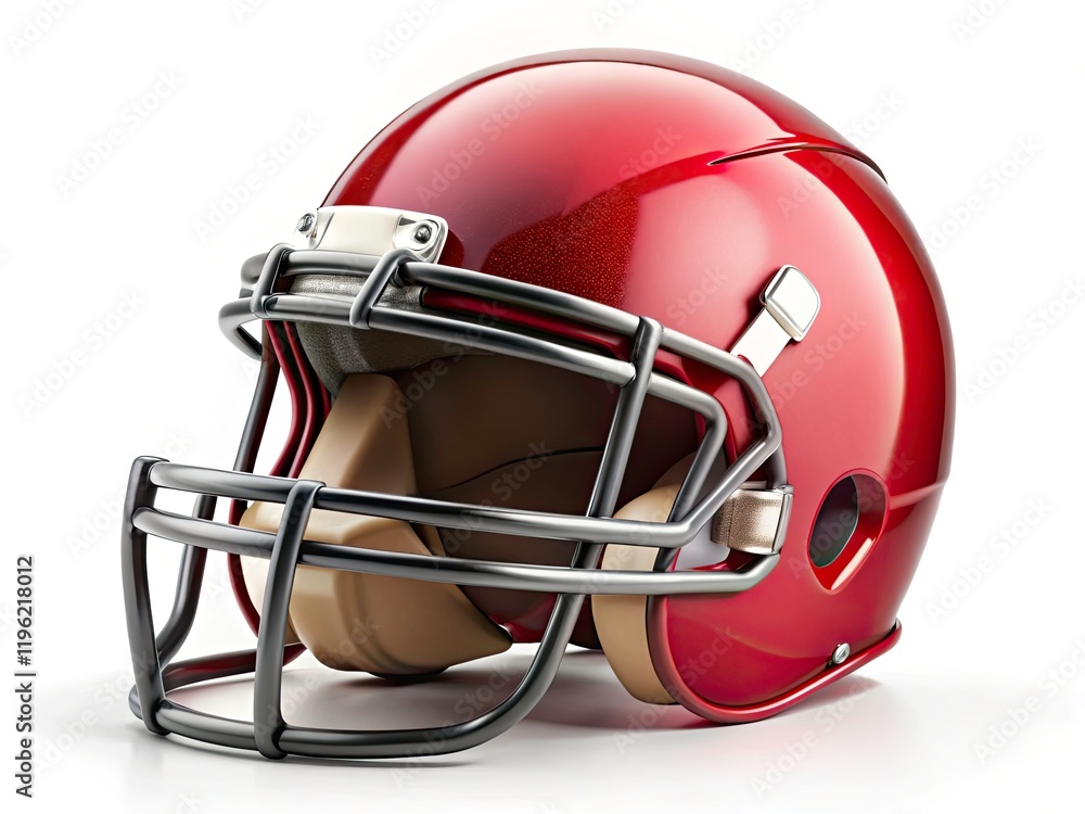 Fototapeta premium Minimalist American Football Helmet, Isolated Closeup, Sports Equipment, Game Day, Helmet Photography