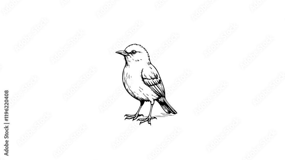 Obraz premium Motivational bird sketch on white background, inspiration icon