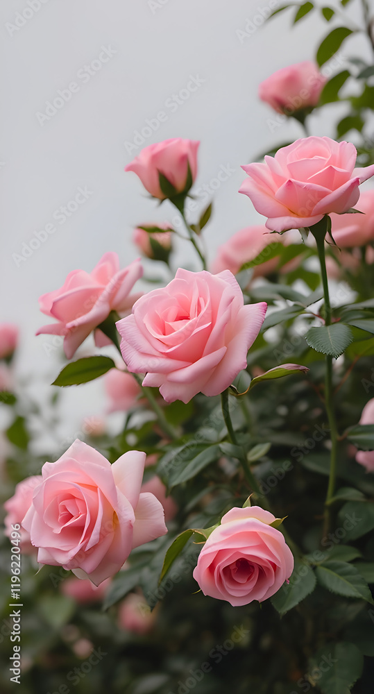 pink roses in garden