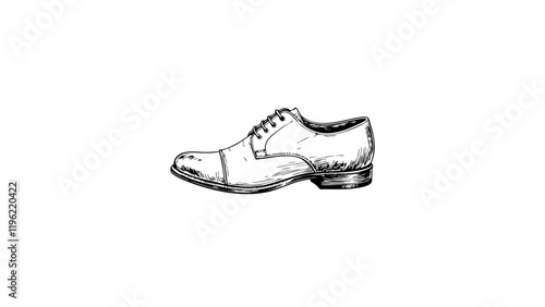 Luxury Italian shoe sketch on white background, timeless elegance