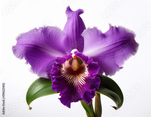 Cattleya gaskelliana is a labiate Cattleya species of orchid. Guarianthe is a colorful purple flowers. Costa Rican national flower. Guaria morada photo