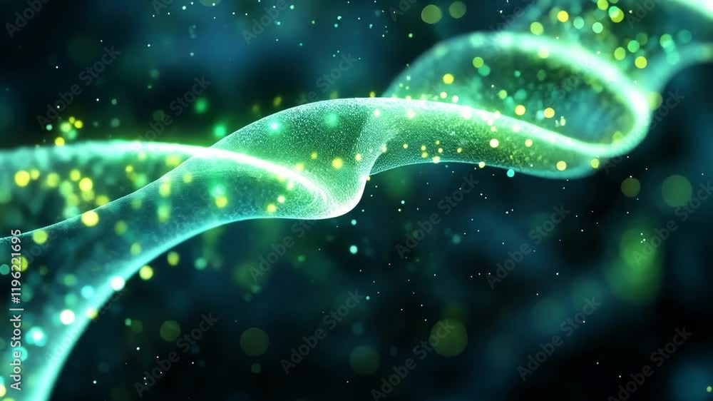 Abstract Flowing Light: A mesmerizing abstract image of a vibrant green light, shimmering and flowing through a deep blue space. The light creates a dynamic spiral effect. Abstract Flowing Light: A mesmerizing abstract image of a vibrant green light, shimmering and flowing through a deep blue space. The light creates a dynamic spiral effect.