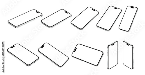 High-Resolution Transparent Smartphone PNG for App, Design Presentation and Motion Graphics | Detailed PNG Format | Silver Color