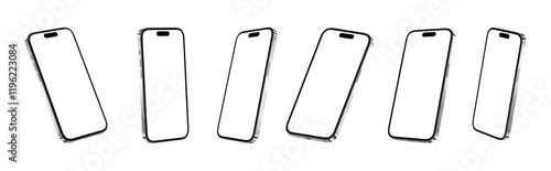 High-Resolution Transparent Smartphone Mockup for App, Design Presentation and Motion Graphics | Detailed PNG Format | Silver Color

