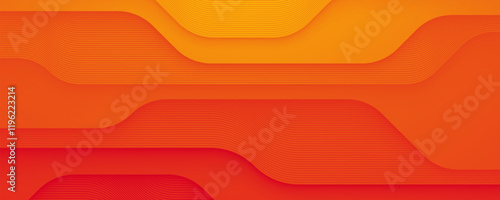 Orange abstract background dimension layers with lines decorative design vector