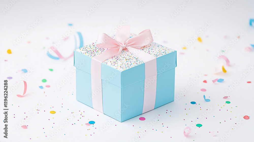 Elegant Celebration Gift Box with Confetti and Streamers Elegant Celebration Gift Box with Confetti and Streamers
