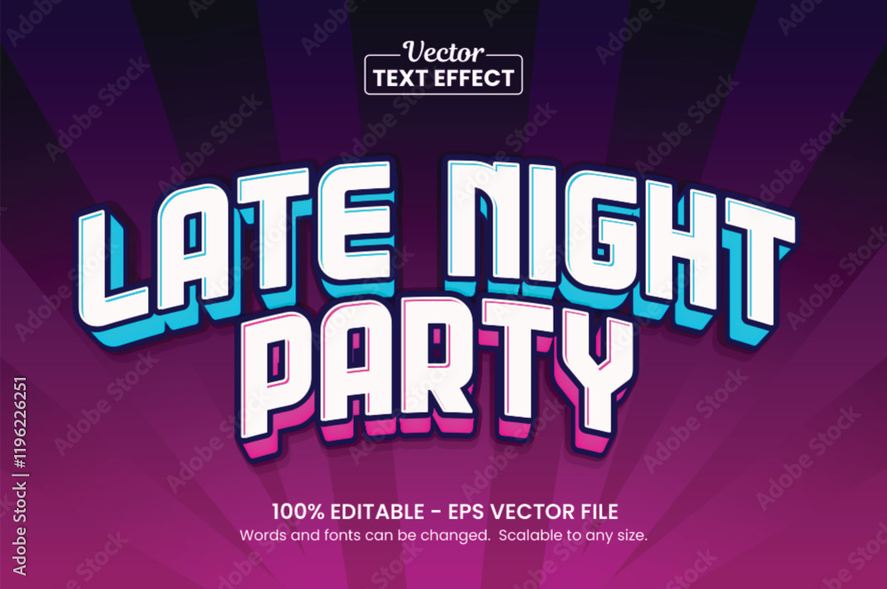 Obraz premium Glowing night Show neon light, Editable Graphic Style text effect