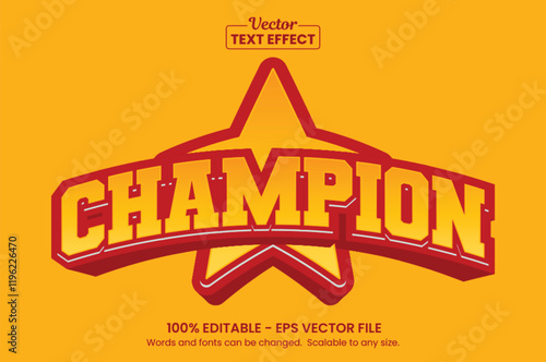 Sport Champion Text Effect - Editable vector Template