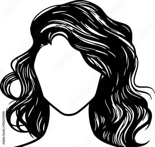 Woman hairstyle silhouette