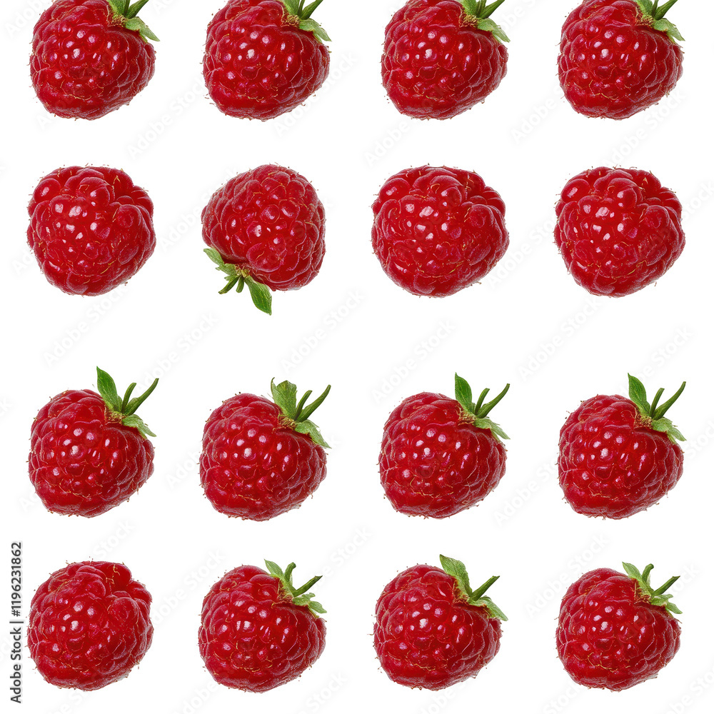 Fresh, vibrant raspberries arranged in a visually appealing layout. transparent background Fresh, vibrant raspberries arranged in a visually appealing layout. transparent background