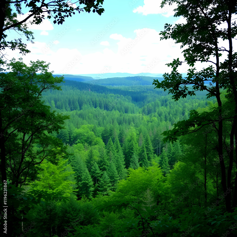 Beautiful view of greenery and a bridge in the forest Beautiful view of greenery and a bridge in the forest
