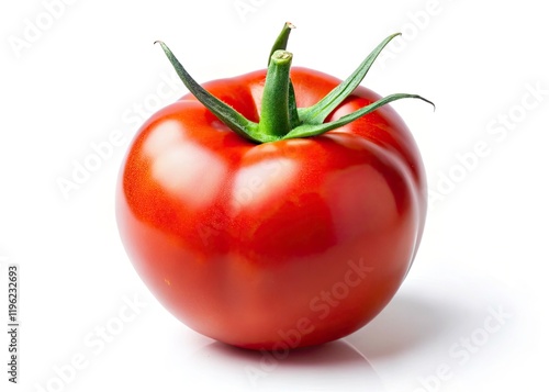 Wallpaper Mural Red Tomato, Shiny Tomato, Culinary Tomato, Healthy Recipe Ingredient, Isolated Tomato, Single Tomato, Vibrant Red Tomato, Food Photography, Stock Photo,  White Background Torontodigital.ca