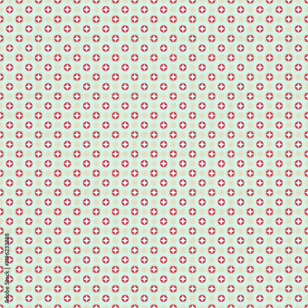 Geometric Retro Red and Mint Green Pattern Geometric Retro Red and Mint Green Pattern