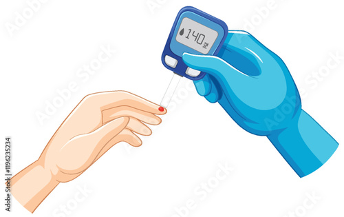 Blood Glucose Monitoring Illustration