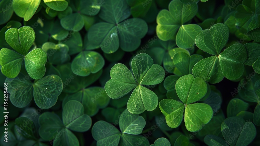 A dense patch of green clover leaves A dense patch of green clover leaves
