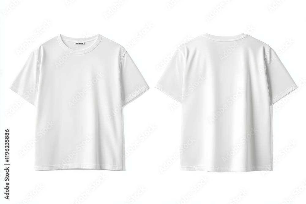 Front and back view of a plain white t-shirt. (1) Front and back view of a plain white t-shirt. (1)