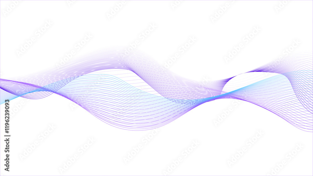 Fototapeta premium Abstract blue wave line vector background design element isolated on a white background, Blue wave swirl swoosh.
