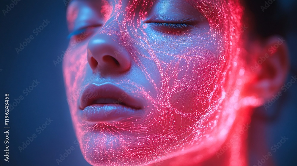 Enigmatic Glowing Face: A Futuristic Portrait Enigmatic Glowing Face: A Futuristic Portrait