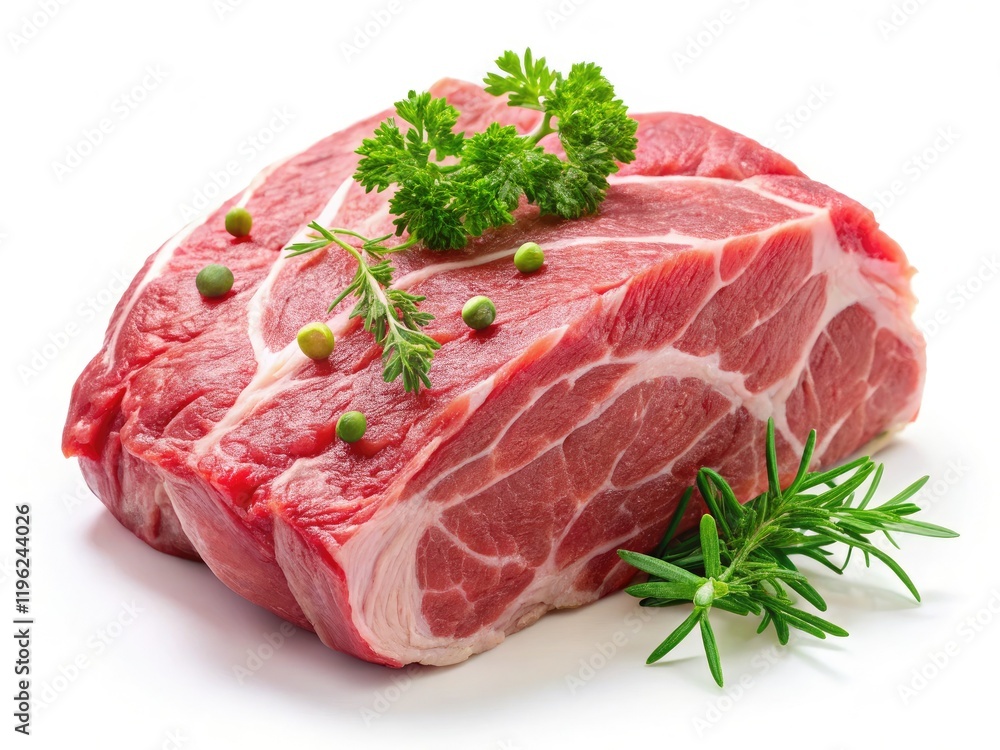 High-resolution image of a raw pork shoulder, isolated on white. Perfect for culinary recipes and butcher shop marketing. High-resolution image of a raw pork shoulder, isolated on white. Perfect for culinary recipes and butcher shop marketing.