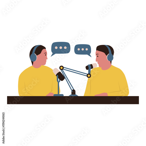 International Podcast Day. Vector Illustration in Cartoon Concept