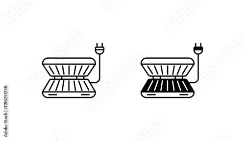 Electric Grill icon design with white background stock illustration