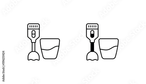Immersion Blender icon design with white background stock illustration